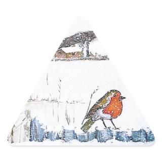 Christmas Robin Triangle Sticker