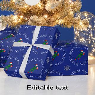 Christmas runner custom text blue