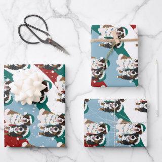 Christmas Saint Bernard and Bernese Mountain Dog  Sheets