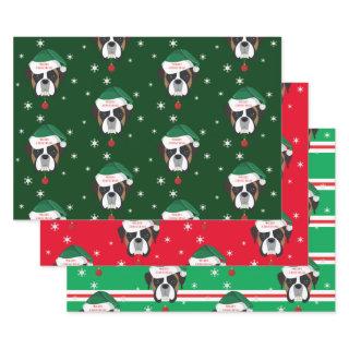 Christmas Santa Boxer Dog Snowflake  Sheets