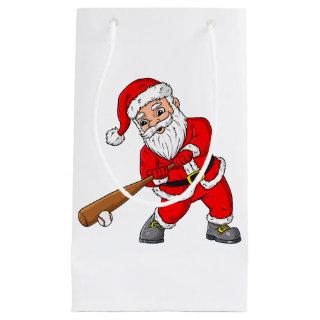 Christmas Santa Claus Baseball Pitcher Boys Kids T Small Gift Bag