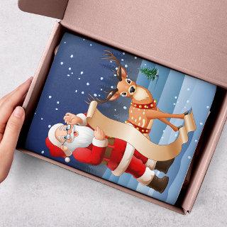 Christmas Santa Claus Reindeer Cute Winter Tissue Paper
