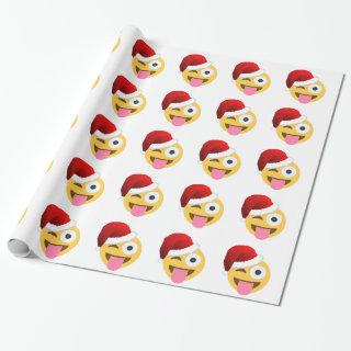 christmas santa claus winking emoji