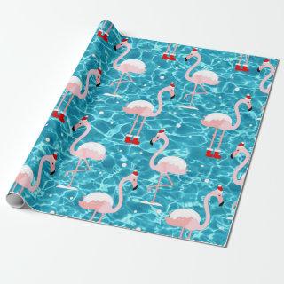 christmas santa flamingo