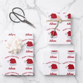 Christmas Santa Hat & Custom Name Pattern  Sheets