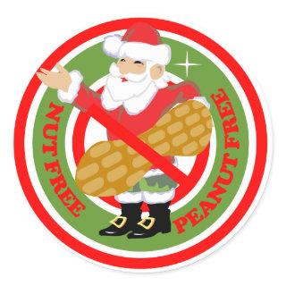 Christmas Santa Nut-Free Peanut-Free Stickers