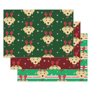 Christmas Santa Yellow Labrador Retriever Dog  Sheets
