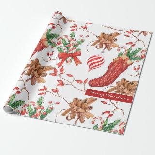 Christmas Scents Cinnamon and Peppermint Pattern
