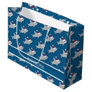 Christmas Sharks Cute Large Gift Bag
