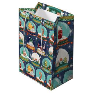 Christmas snow-globe Gnome//Gingerbread House Medium Gift Bag