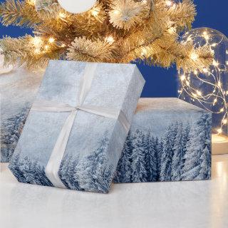 Christmas snow in the trees scene