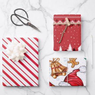 Christmas Snowflake Stripe Santa Hat  Sheets