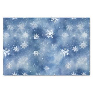 Christmas Snowflakes Blue Sky Tissue Paper