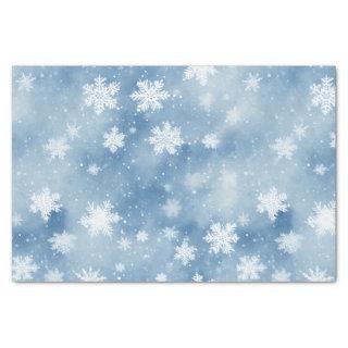 Christmas Snowflakes Light Blue Sky Tissue Paper