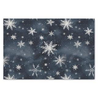 Christmas Snowflakes Night Sky Tissue Paper