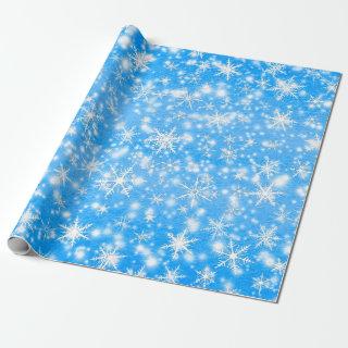 Christmas  Snowflakes Sparkles in Blue
