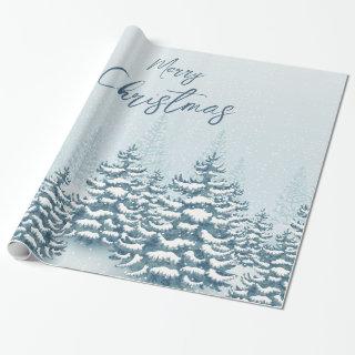 Christmas snowy fir forest