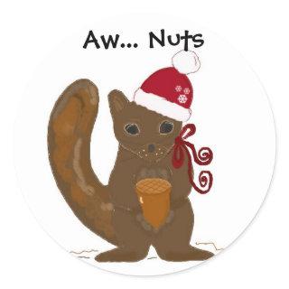 Christmas Squirrel with Cute Saying Classic Round Sticker