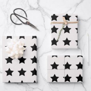 Christmas Stars Pattern White Black  Sheets
