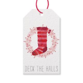 Christmas Stocking And Wreath  Gift Tags