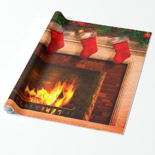 Christmas Stockings and Fireplace
