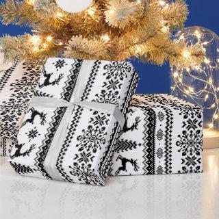 Christmas sweater black white fair isle pattern