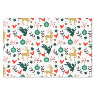 Christmas symbols Pattern traditional colors Tissue Paper