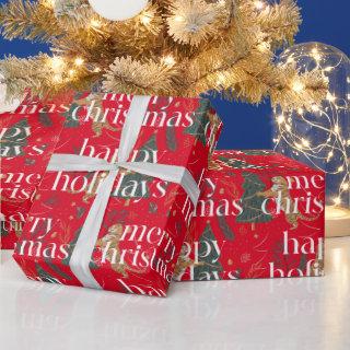 Christmas Theme Trees & Tigers White Typography