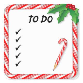 Christmas To Do List Square Sticker