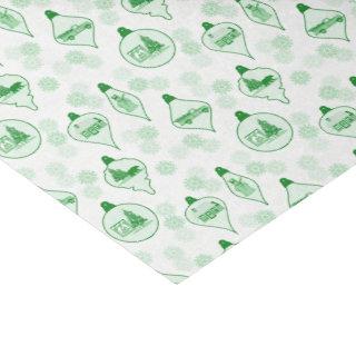 Christmas Toile in Green.  Tissue Paper