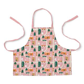 Christmas Town Holiday Map Pattern Apron