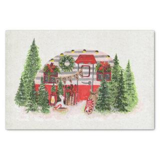 Christmas Trailer Camper Outdoorsy Theme Tissue Paper
