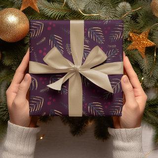Christmas tree branches and berries - wine red  sheets