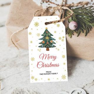 Christmas tree gift tags, Christmas favor tags