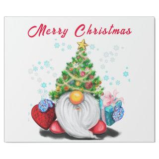 Christmas Tree Hat Gnome with Gift