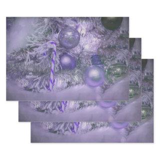 Christmas Tree Ornaments Elegant Purple Holiday  Sheets