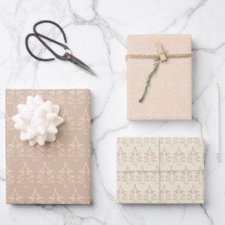 Christmas Tree Pattern Coffee Punch Blush Vanilla  Sheets