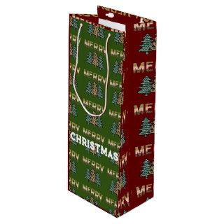 Christmas Tree Pattern Wine Gift Bag