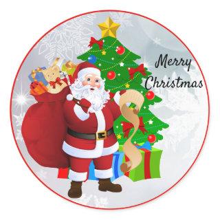 Christmas Tree & Santa Card Envelope Sticker