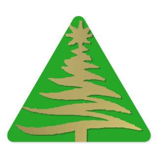 Christmas Tree Stencil Gold Triangle Sticker