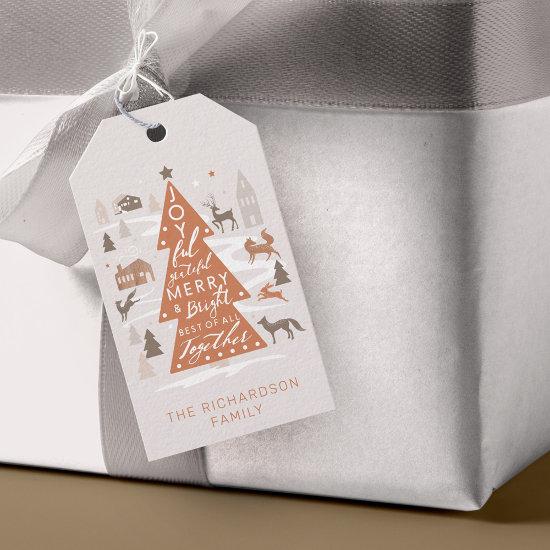 Christmas Tree Woodland Animals & Cozy Village Gift Tags