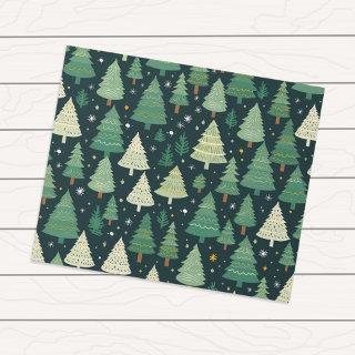 Christmas Trees Modern Sage Green Pattern Gift