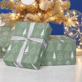 Christmas trees Pine Nature Forest Xmas watercolor