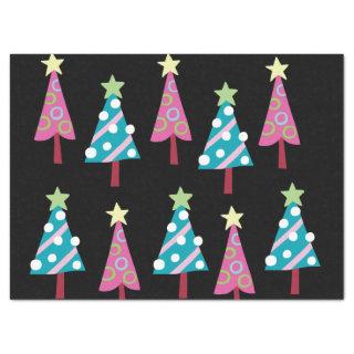 Christmas Trees Tissue Paper Pink & Blue