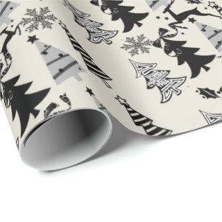 Christmas Trees  Beige Black