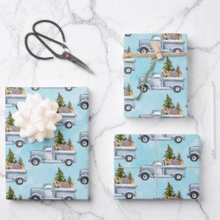 Christmas Truck with Pine Trees & Forest Animals  Sheets