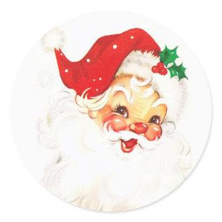 Christmas Vintage Classic Jolly Santa Classic Round Sticker