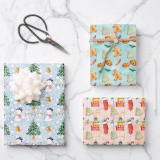 Christmas Watercolor Festive Pattern   Sheets