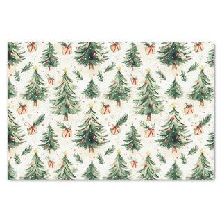Christmas Whimsical Pine Trees Pattern Tissue Paper