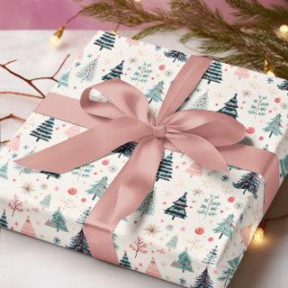 Christmas Winter Holiday Abstract Tree Pattern